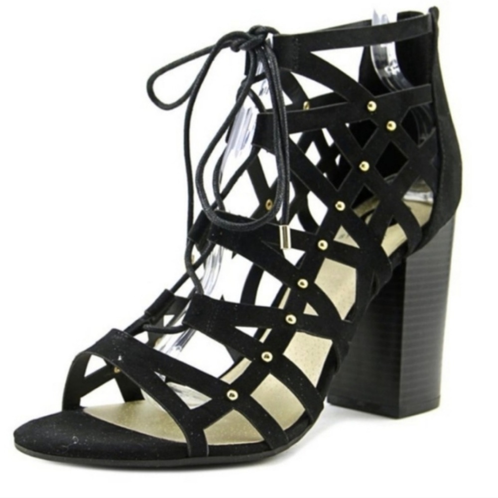 G BY GUESS Juto5 Black Fabric Heels Size 7.5